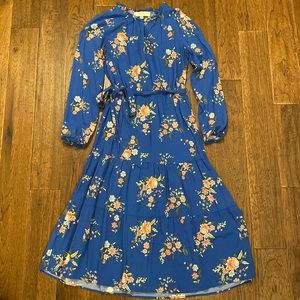 LOFT Tiered Midi Floral Dress Size 0P